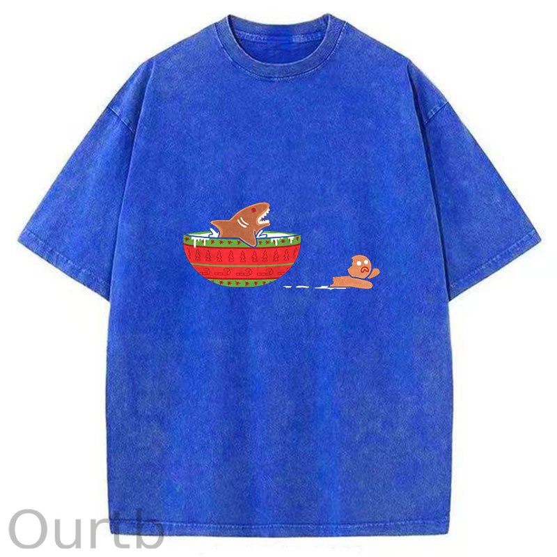Gingerbread Jaws Christmas Washed T-Shirt