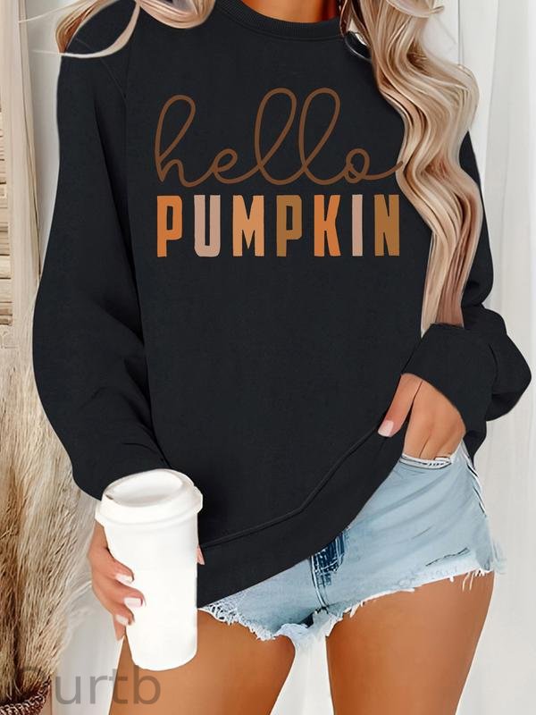 Thanksgiving Hello Pumpkin 100% Cotton Fleece Sweatshirt