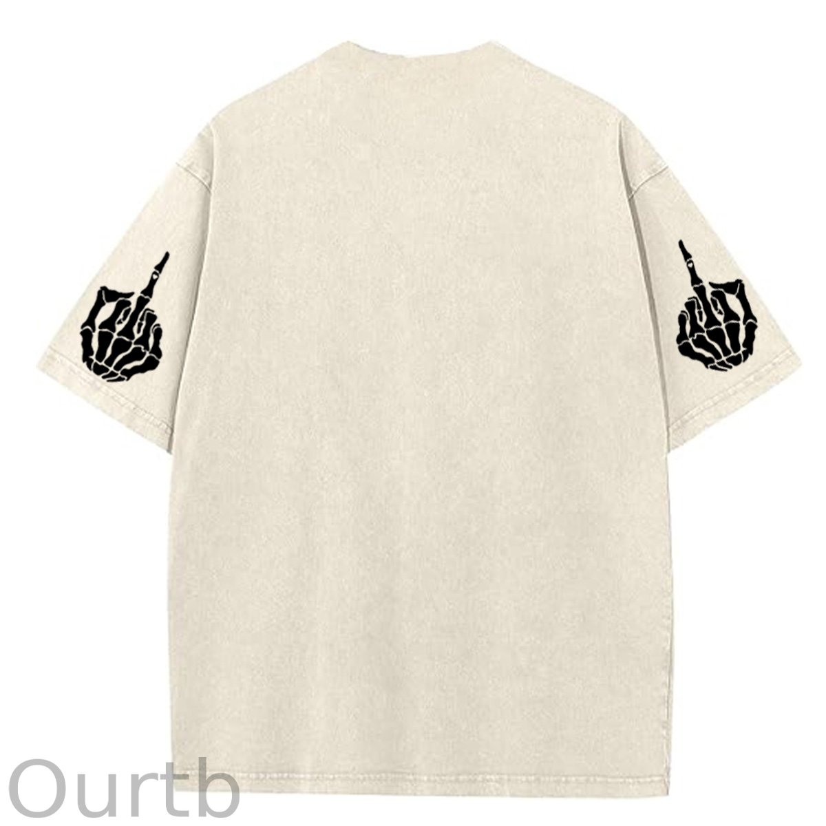 Have A Great Day Pattern  Washed Distressed Crew Neck 100% Cototon T-Shirt