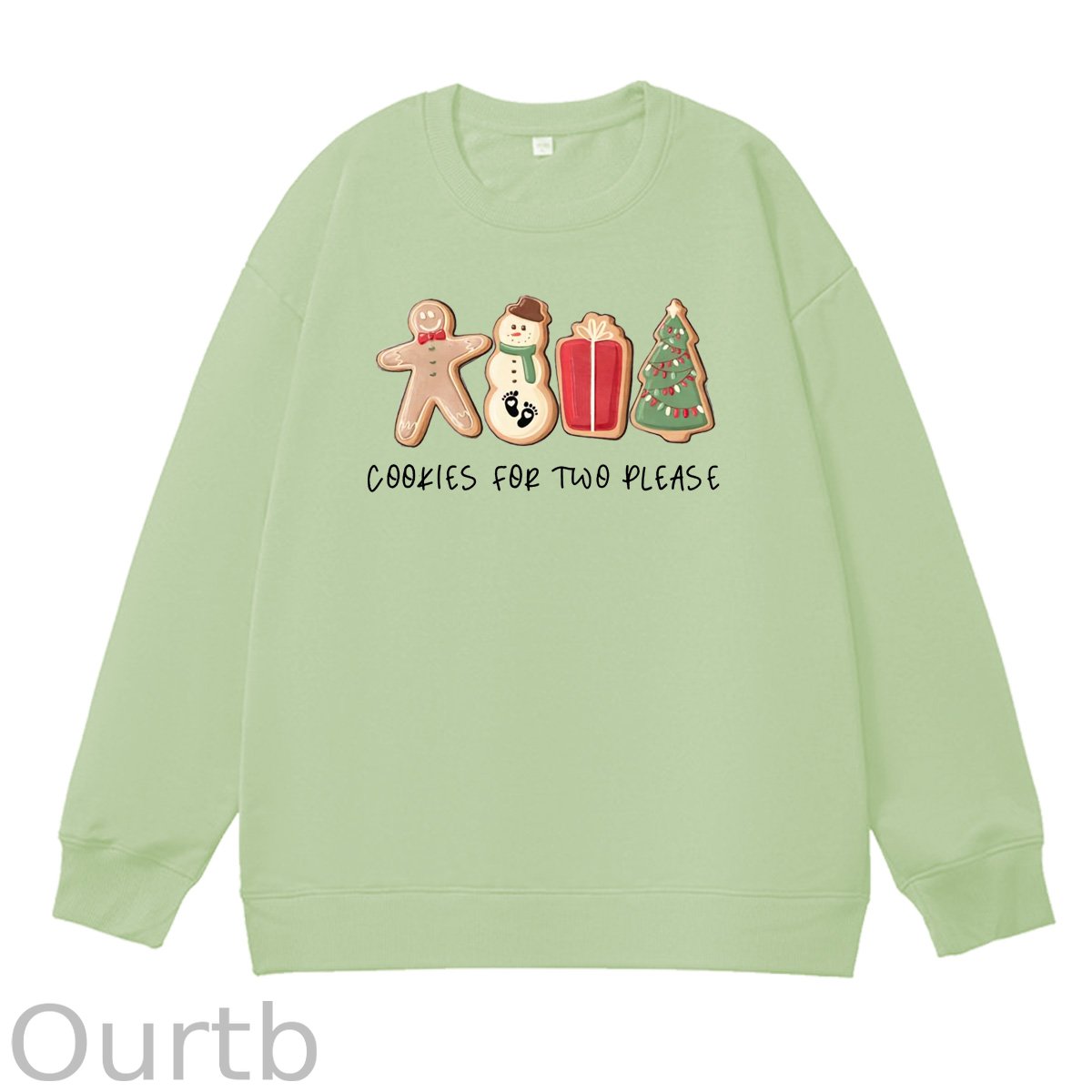 Christmas Cookies For Two Please Pattern 100% 300g CottonCrew Neck Sweatshirt