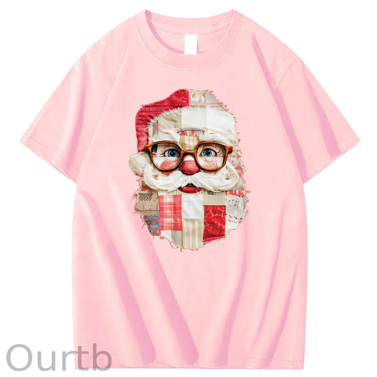 Christmas Vintage Santa Claus Pattern100% Cotton T-Shirt