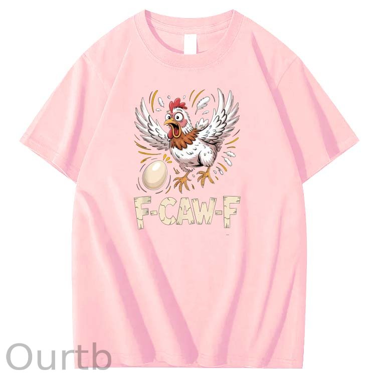 F-Caw-F Crazy Egg Chickens Pattern100% Cotton T-Shirt