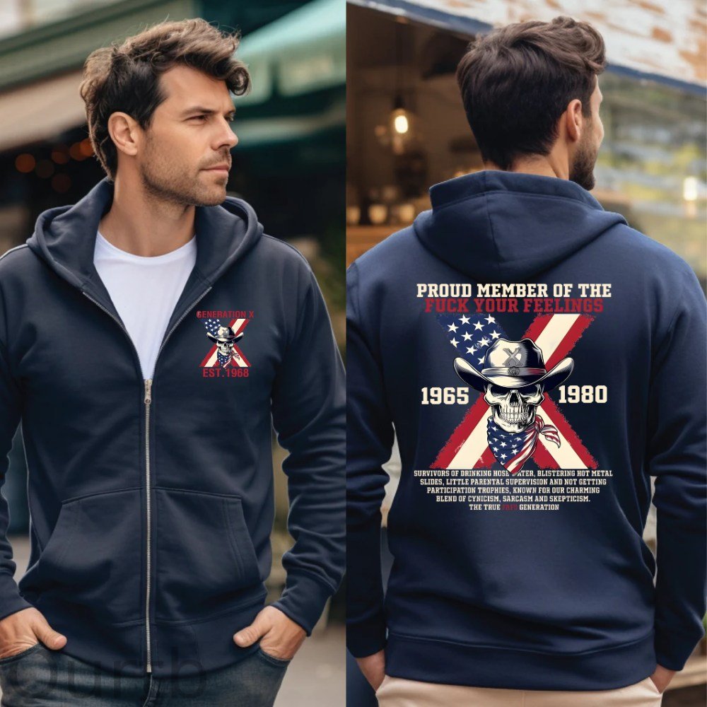 Gen X Cowboy Skeleton Custom Year Unisex Hoodie /Sweatshirt Christmas Gift