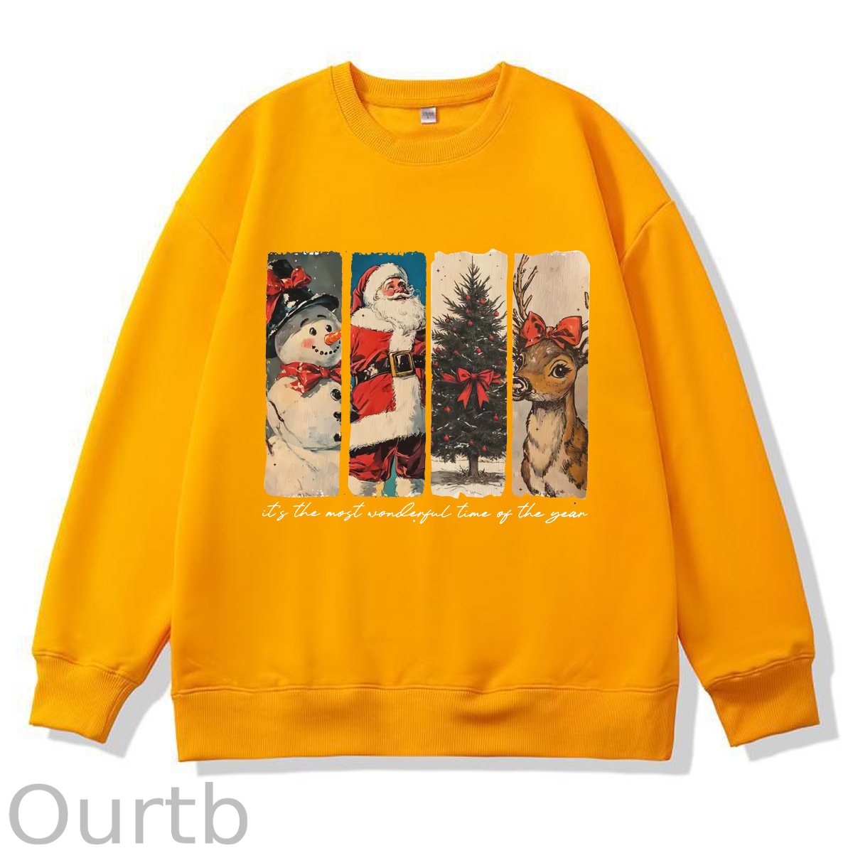 It's The Most Wonderful Time Of The Year Pattern 100% 300g CottonCrew Neck Sweatshirt