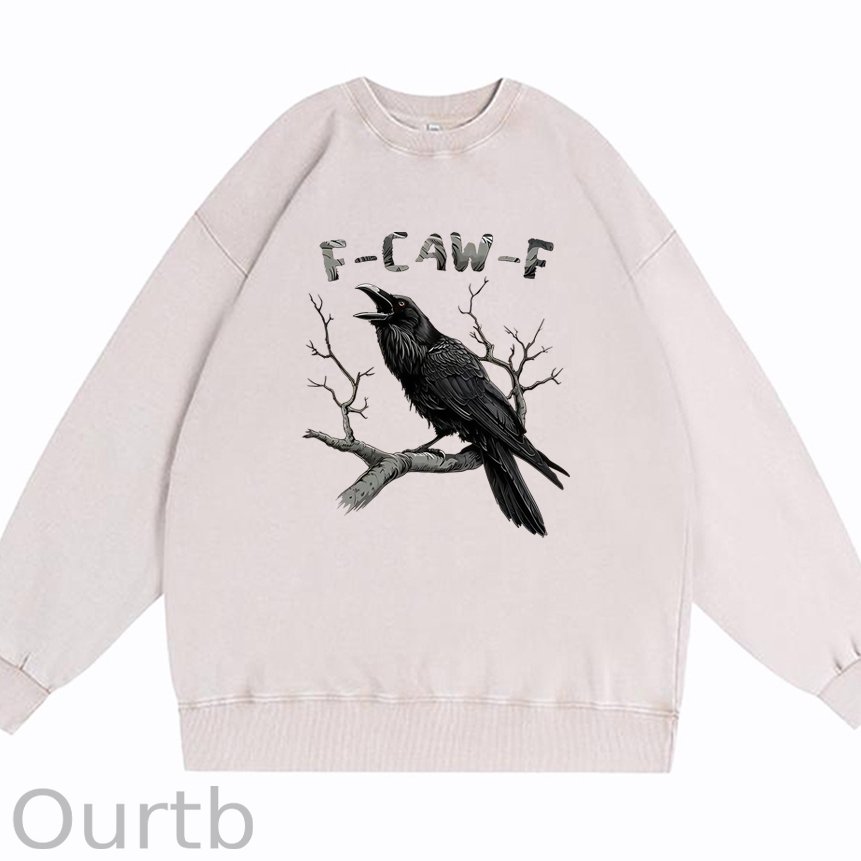 F-Caw-F Crow Cotton Washed Long Sleeve Sweatshirt/Shirt