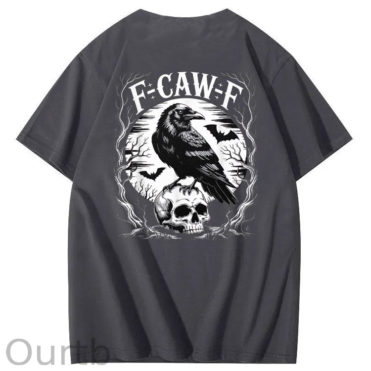 F-Caw-F Skull Pattern100% Cotton T-Shirt