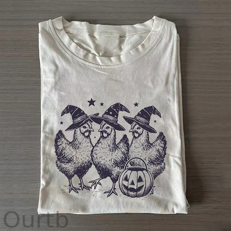 Chicken Witches Funny Halloween T-shirt