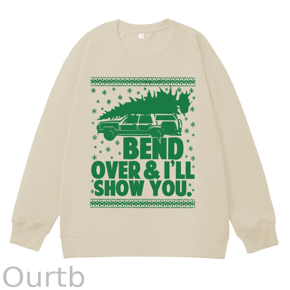 Christmas  Pattern 100% 300g CottonCrew Neck Sweatshirt