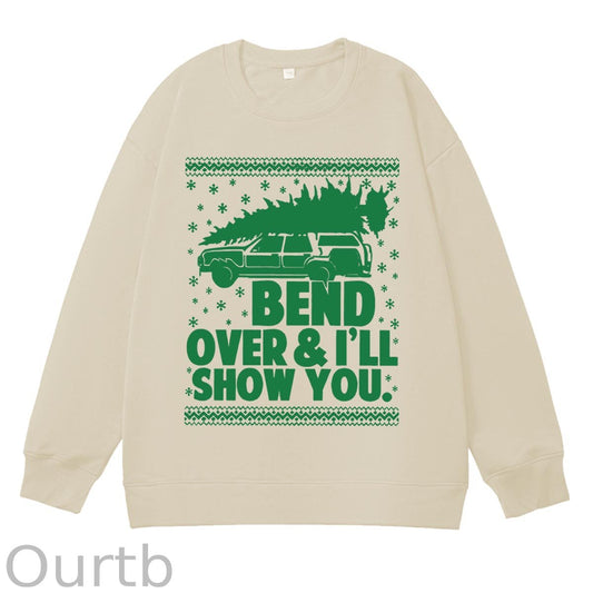Christmas  Pattern 100% 300g CottonCrew Neck Sweatshirt