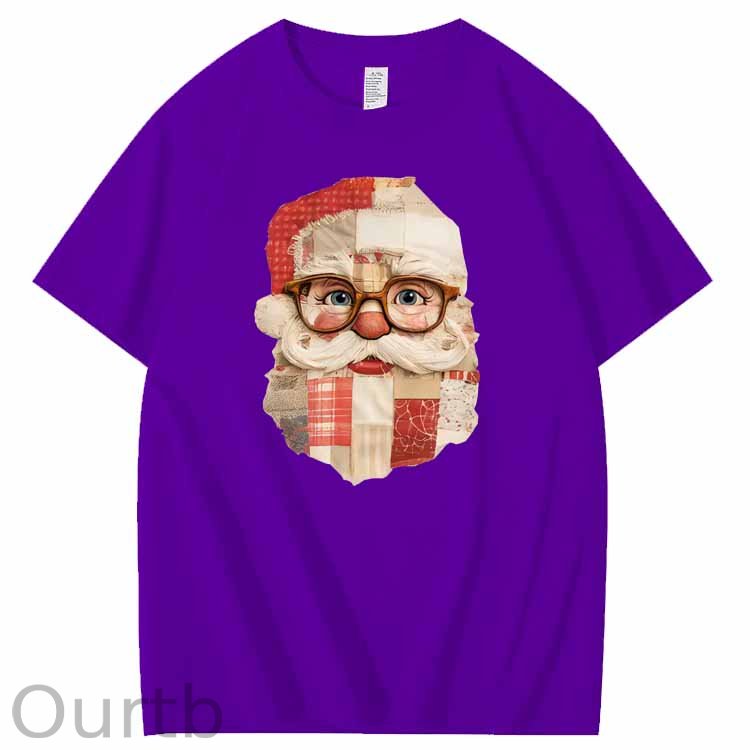 Christmas Vintage Santa Claus Pattern100% Cotton T-Shirt