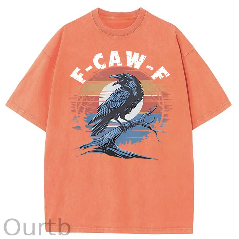 F-Caw-F Crow Washed Cotton T-Shirt