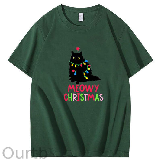 Meowy Christmas Cat T-Shirt