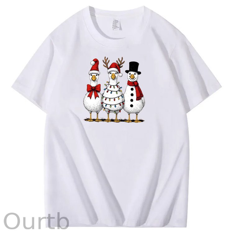 Christmas goose Pattern100% Cotton T-Shirt