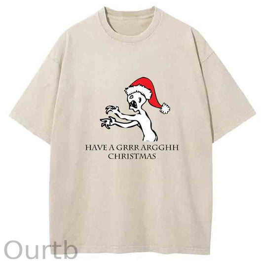 Grr Argh Christmas Washed T-Shirt