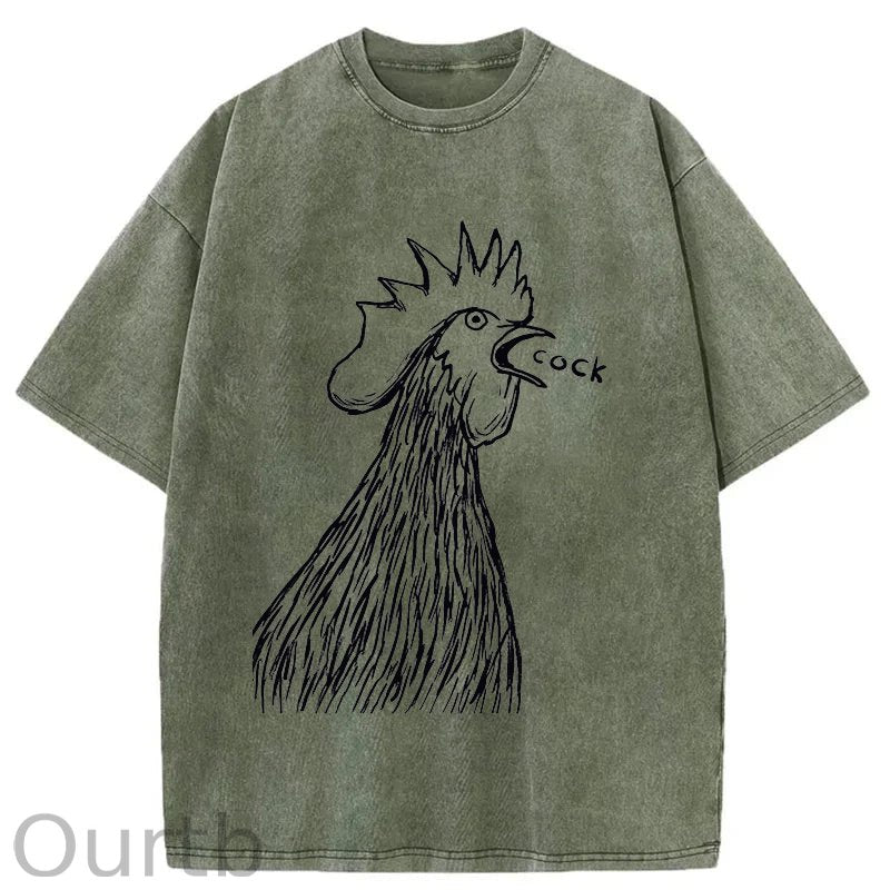 Unisex Bad Chicken Washed T-Shirt