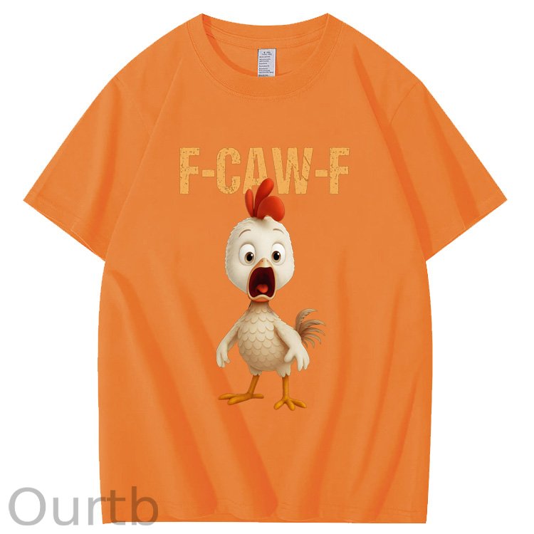 F-Caw-F Funny  Angry Chicken  Pattern100% Cotton T-Shirt