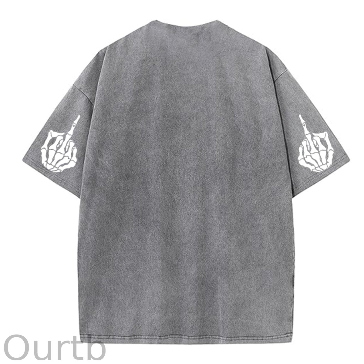 Have A Great Day Pattern  Washed Distressed Crew Neck 100% Cototon T-Shirt