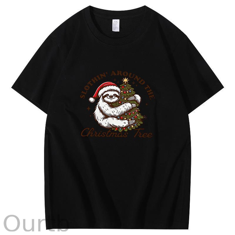 Slothin Around the Christmas Tree T-Shirt