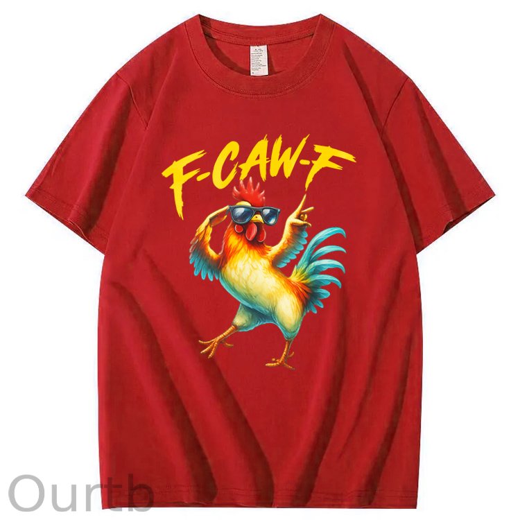 F-Caw-F Cool Chicken Pattern100% Cotton T-Shirt