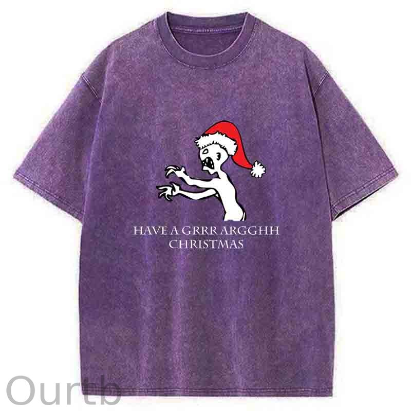 Grr Argh Christmas Washed T-Shirt