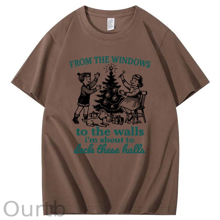 Christmas To The Walls  Pattern100% Cotton T-Shirt