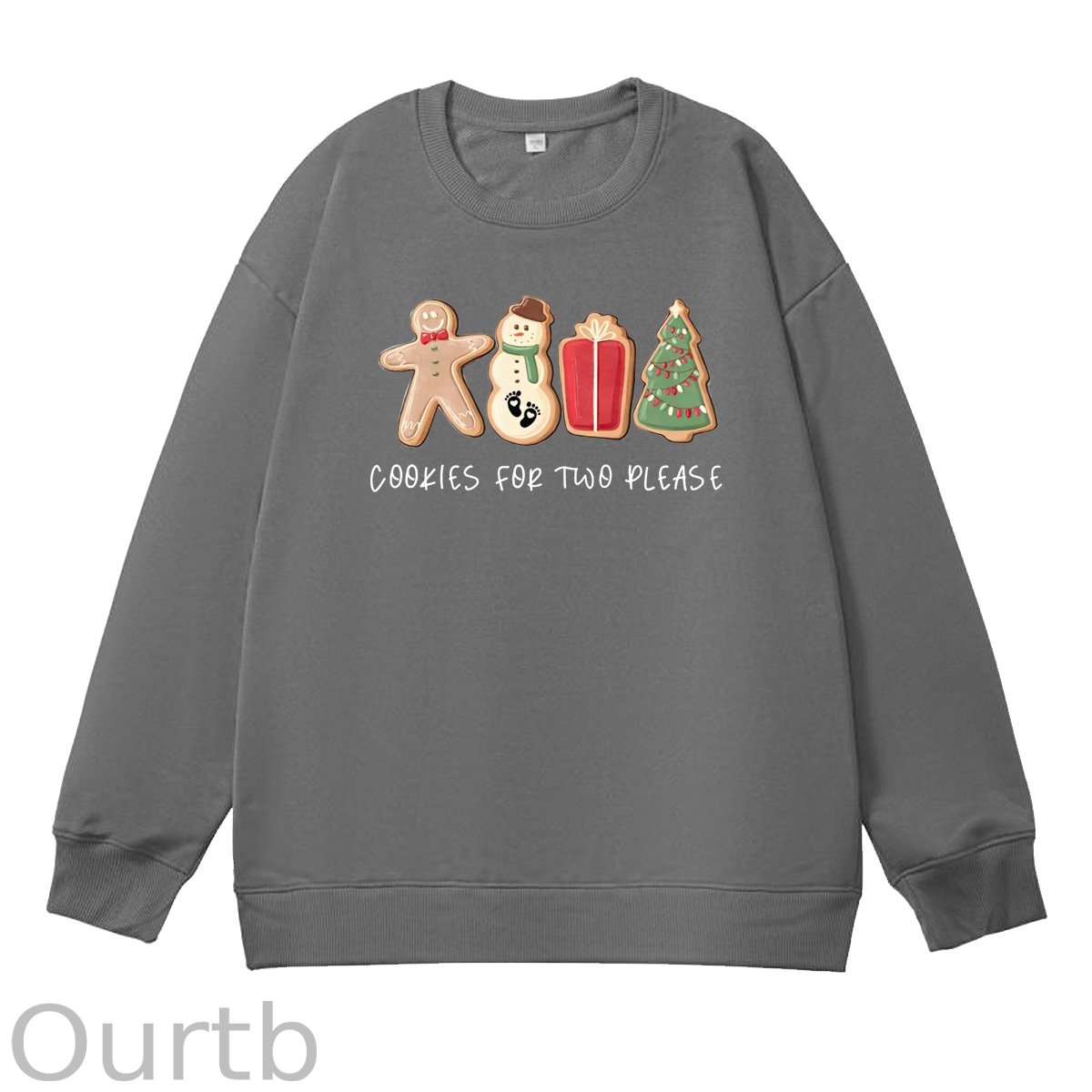 Christmas Cookies For Two Please Pattern 100% 300g CottonCrew Neck Sweatshirt