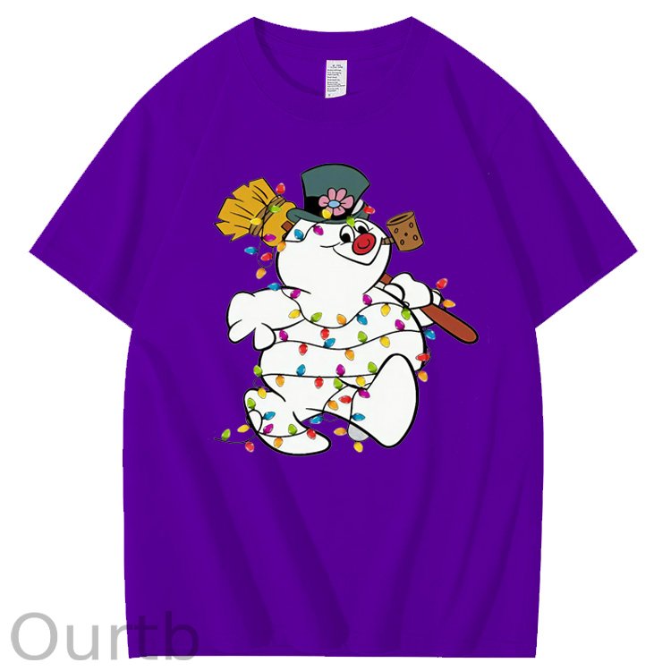 Christmas Funny Smowman Pattern100% Cotton T-Shirt