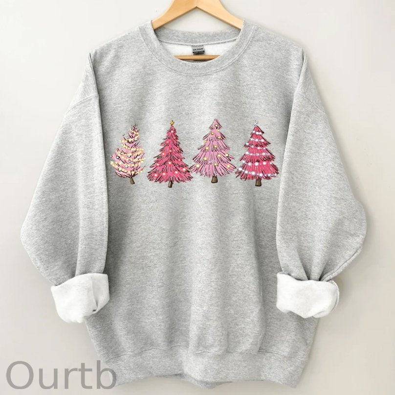 Pink Christmas Tree Sweatshirt