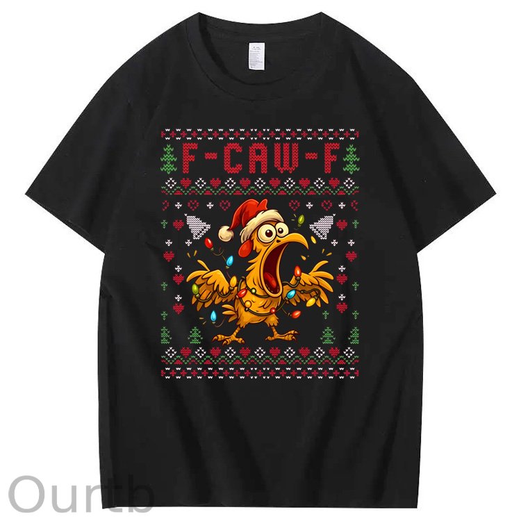 Christmas F-Caw-F Pattern100% Cotton T-Shirt