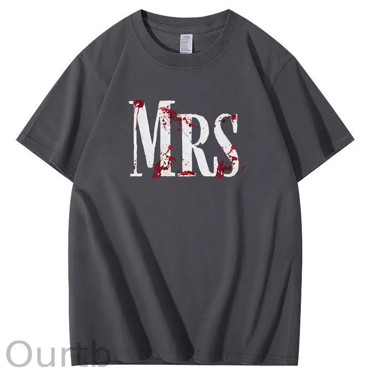 Halloween Couple Pattern Print 100% Cotton T-Shirt