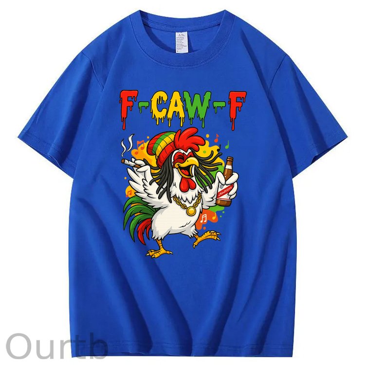 F-Caw-F What Beer Chicken Pattern100% Cotton T-Shirt