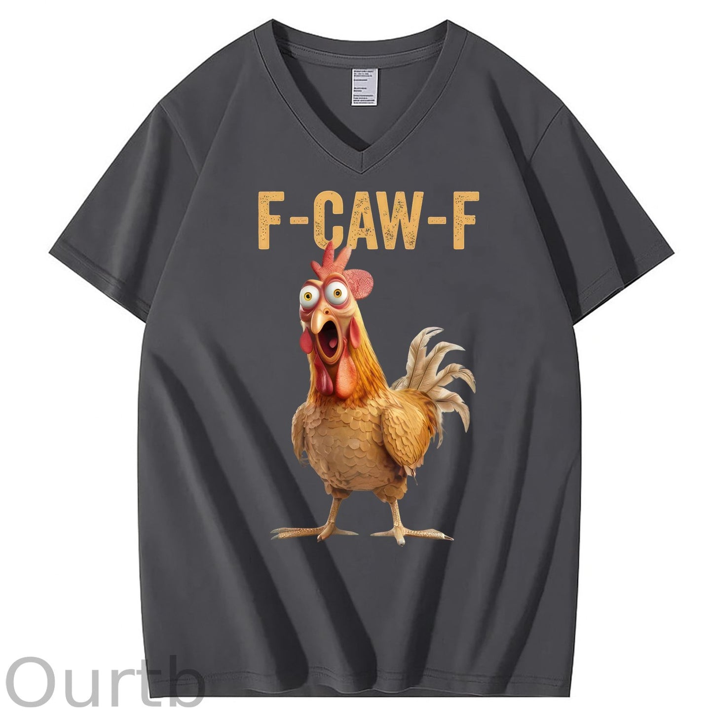 F-Caw-F Chicken 100% Cotton V Neck T-Shirt