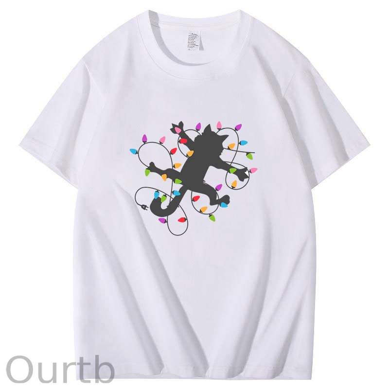 Cat Wrapped In Christmas Lights T-Shirt