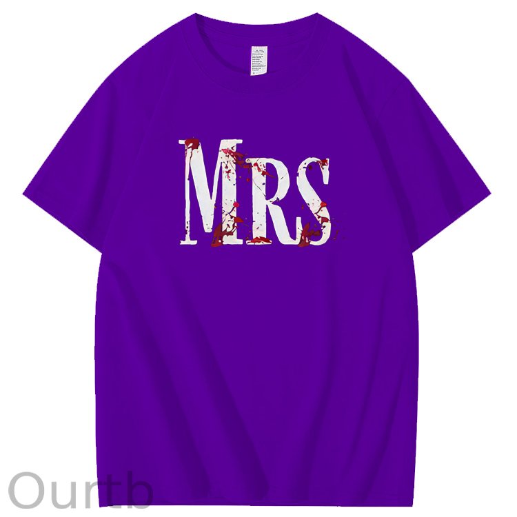 Halloween Couple Pattern Print 100% Cotton T-Shirt