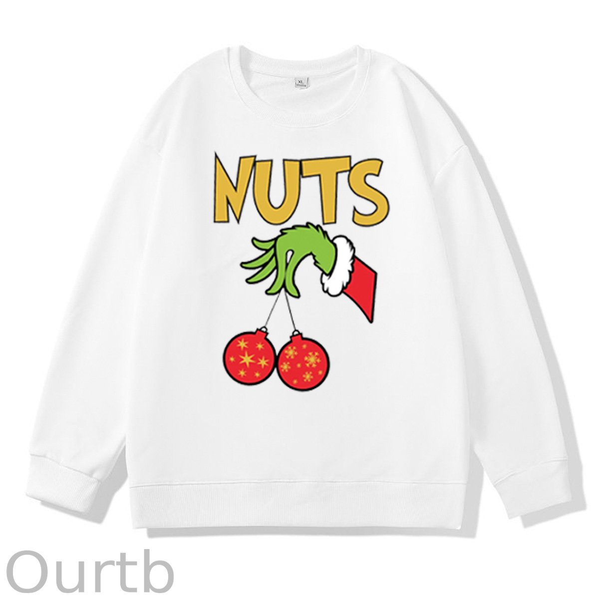 Christmas Couple Funny  Pattern 100% 300g CottonCrew Neck Sweatshirt