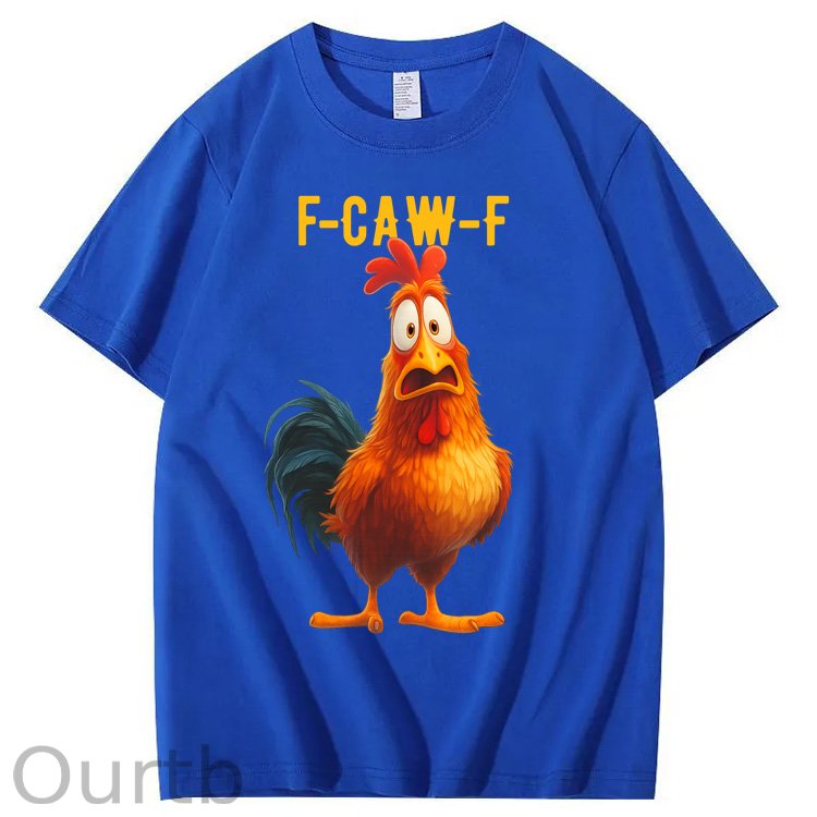 F-Caw-F Funny Chicken  Pattern100% Cotton T-Shirt