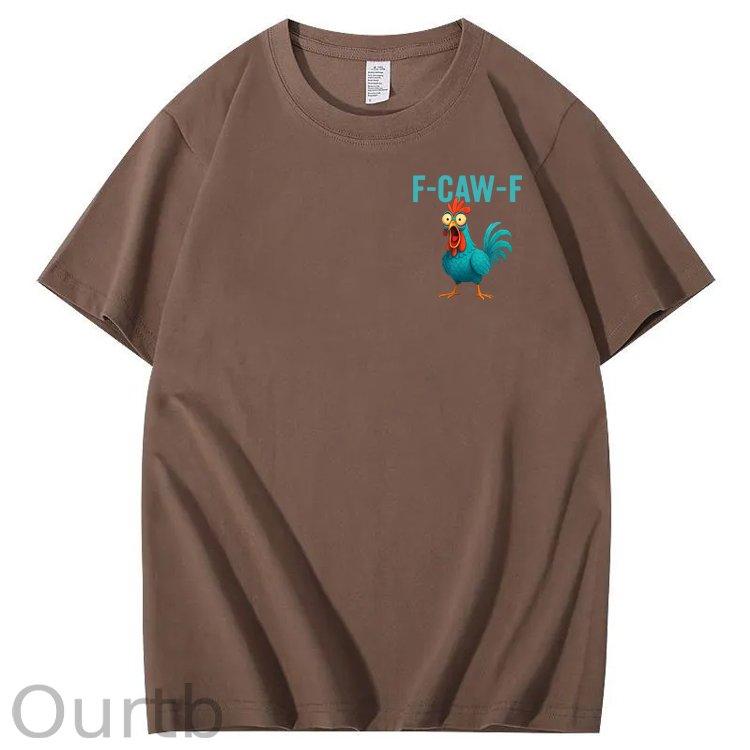 Funny Rooster Chicken F-Caw-F Chicken 100% Cotton T-Shirt