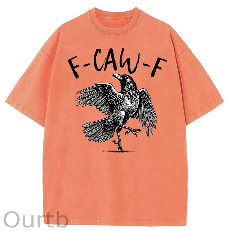 F-Caw-F Crow Washed Cotton T-Shirt