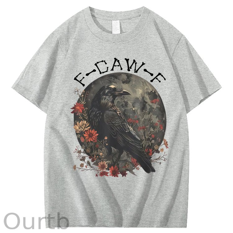 F-Caw-F Crow Raven 100% Cotton T-Shirt