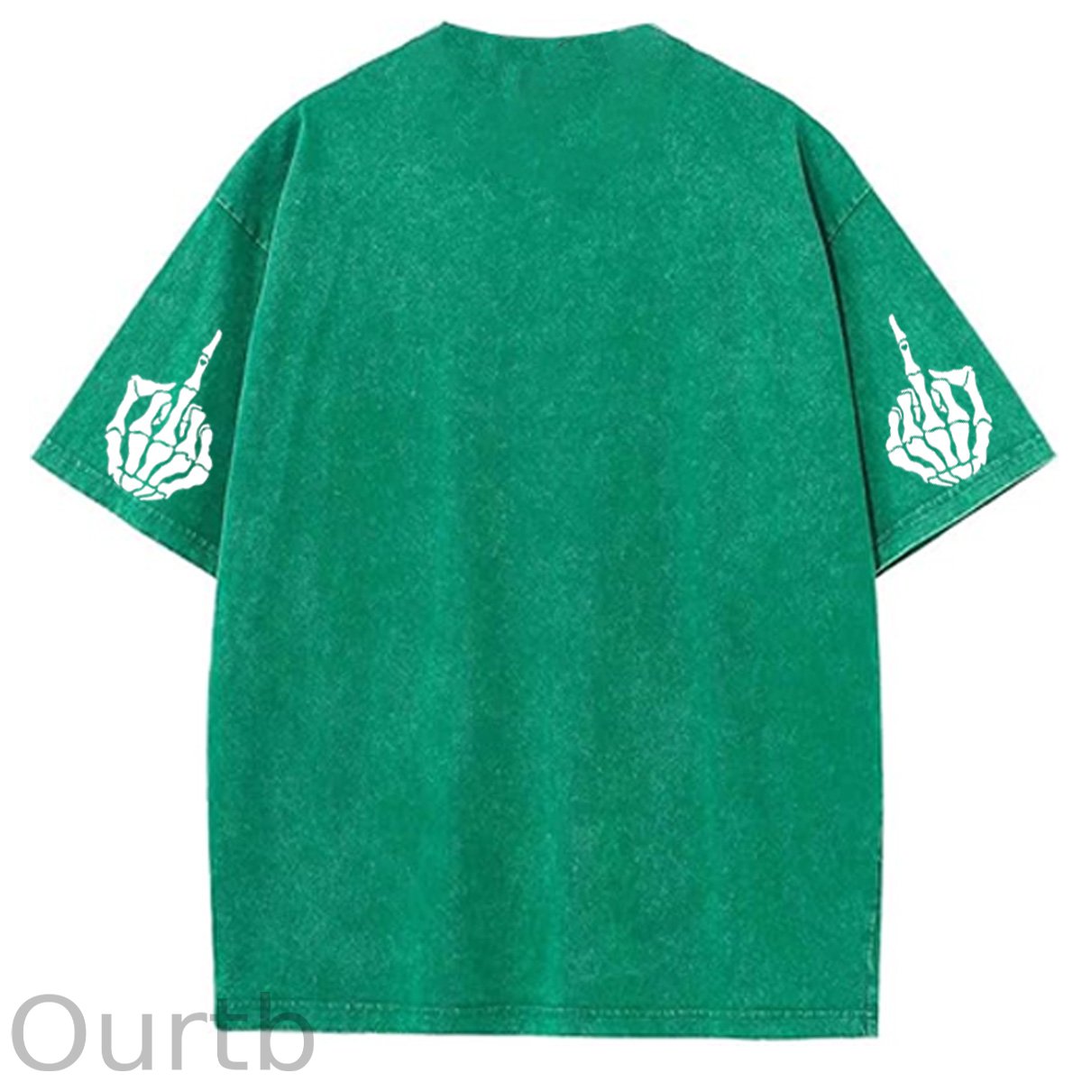 Have A Great Day Pattern  Washed Distressed Crew Neck 100% Cototon T-Shirt