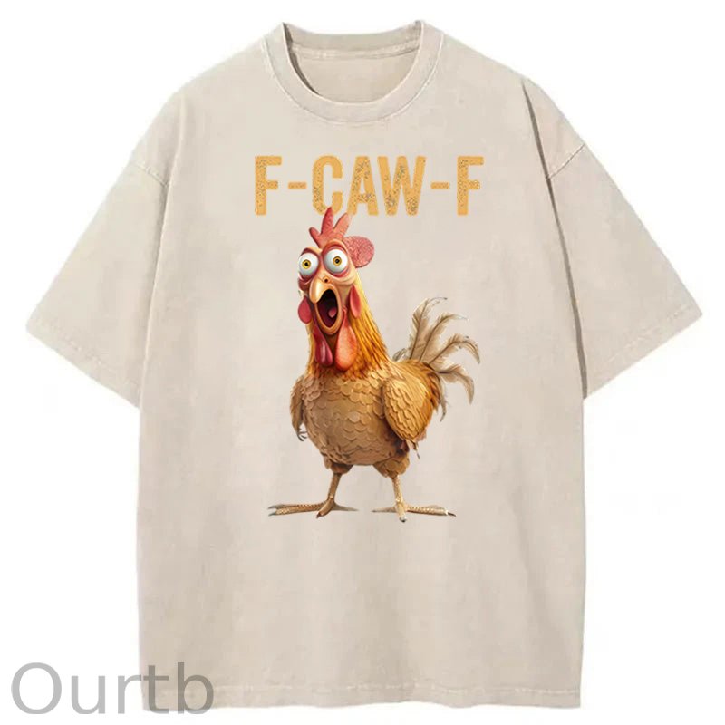 F-Caw-F Chicken Washed Cotton T-Shirt