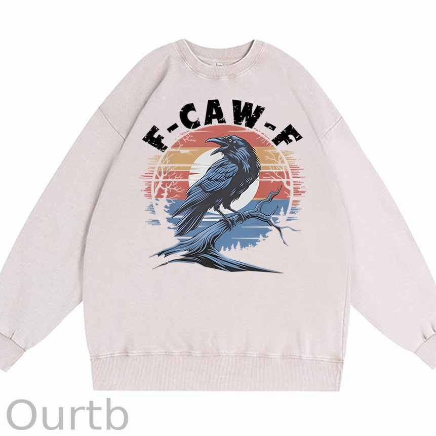 F-Caw-F Crow Cotton Washed Long Sleeve Sweatshirt/Shirt