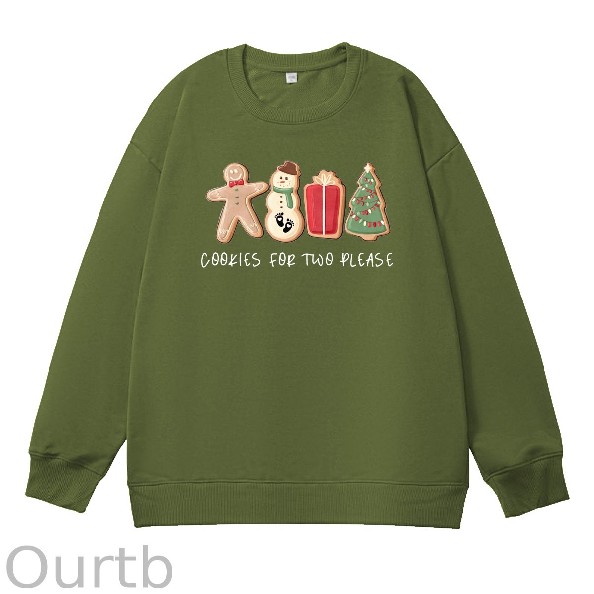 Christmas Cookies For Two Please Pattern 100% 300g CottonCrew Neck Sweatshirt