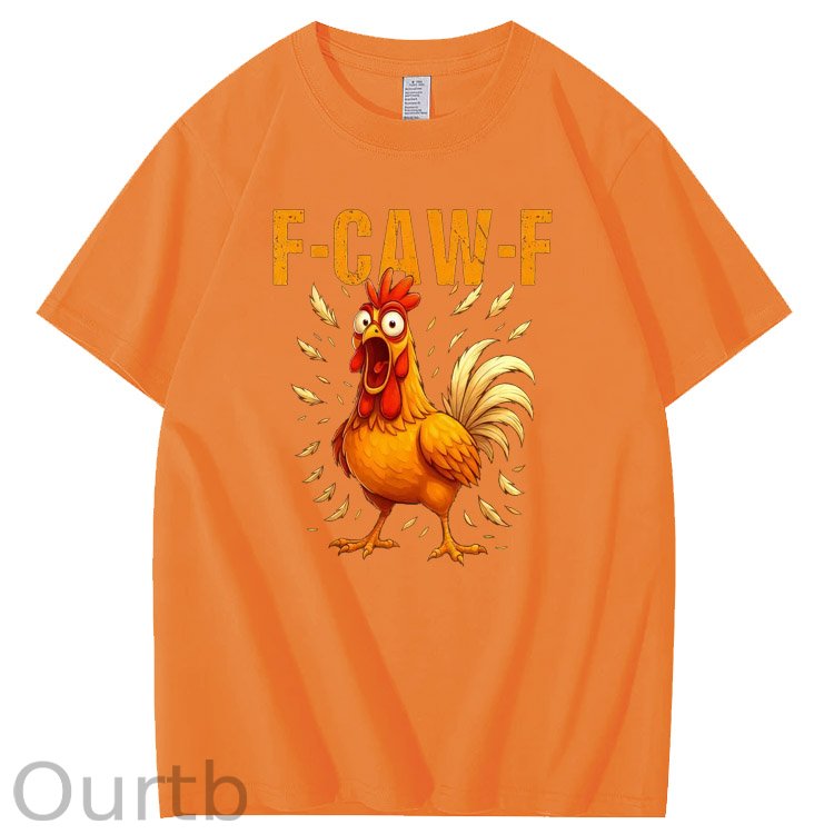 F-Caw-F Crazy Chickens Pattern100% Cotton T-Shirt