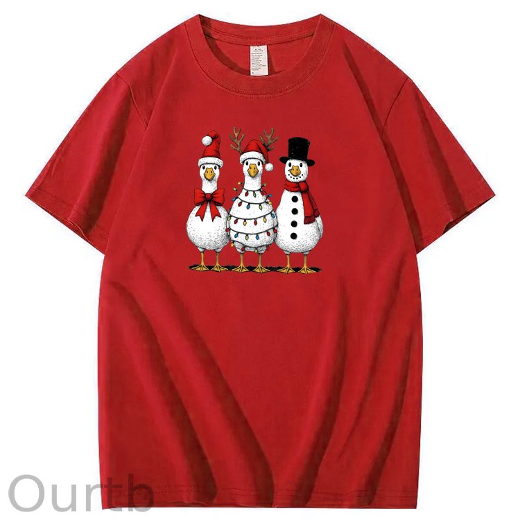 Christmas goose Pattern100% Cotton T-Shirt