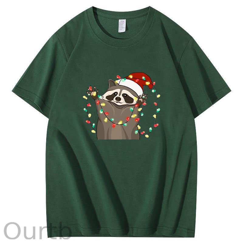 Raccoon Christmas Light T-Shirt