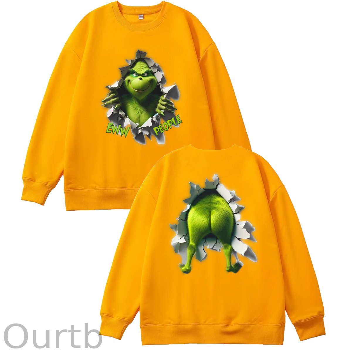 Christmas Funny Pattern 100% 300g CottonCrew Neck Sweatshirt