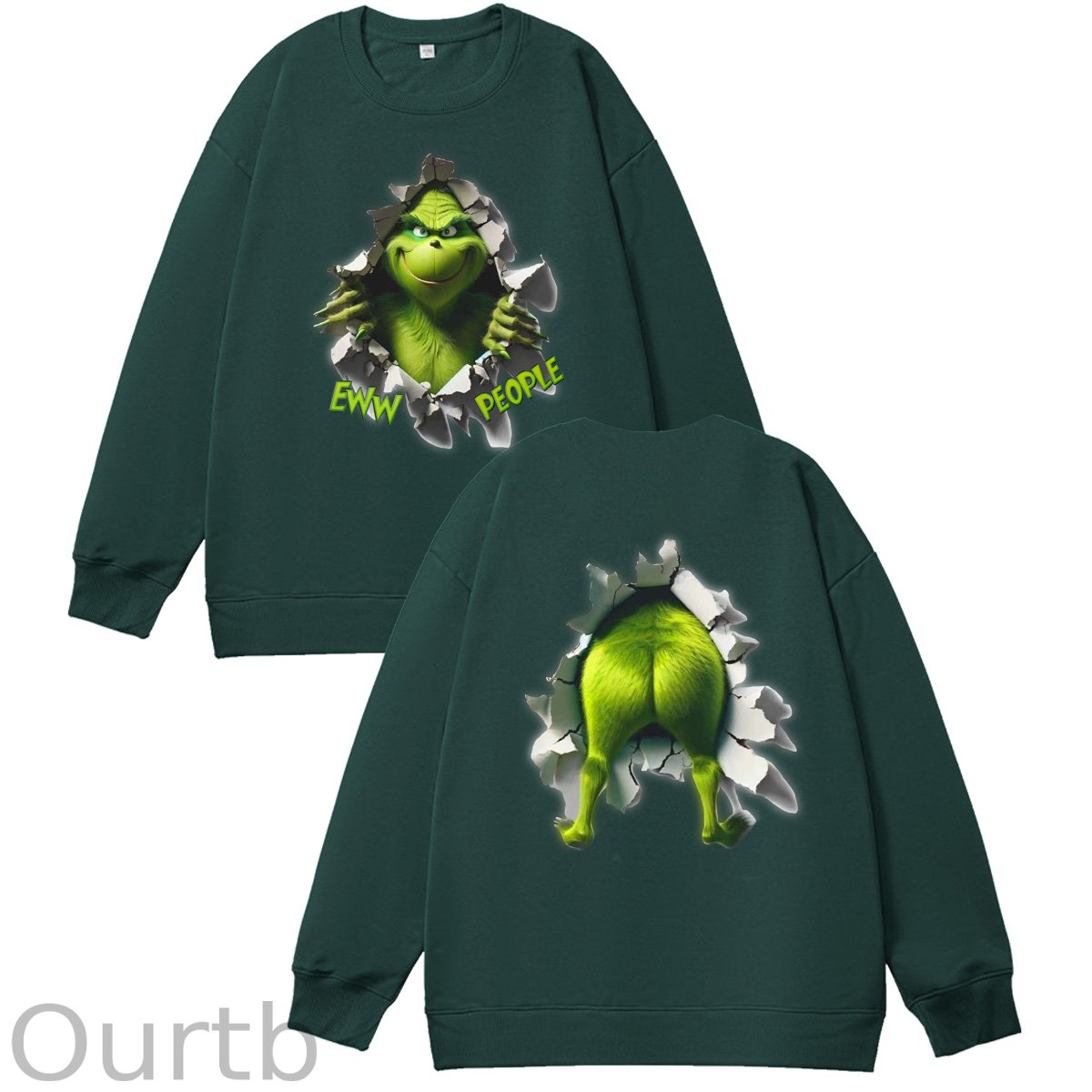 Christmas Funny Pattern 100% 300g CottonCrew Neck Sweatshirt