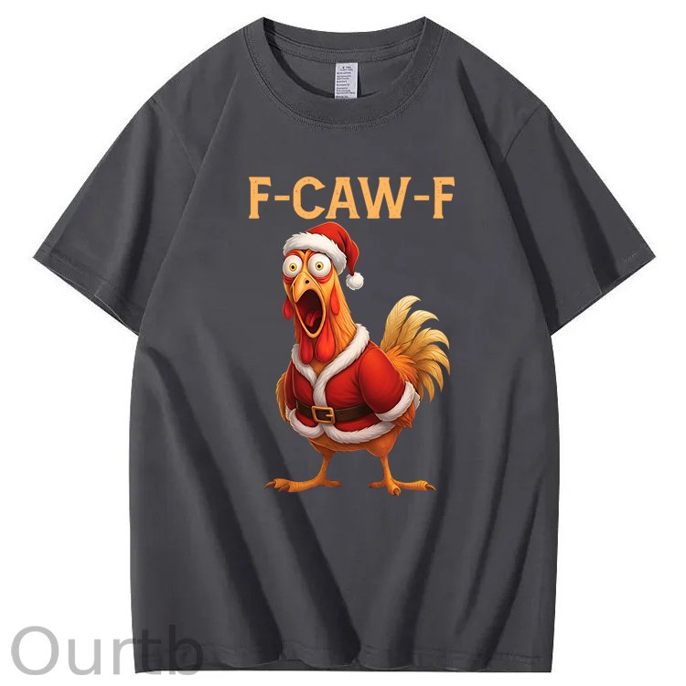 F-Caw-F Chicken Christmas 100% Cotton T-Shirt