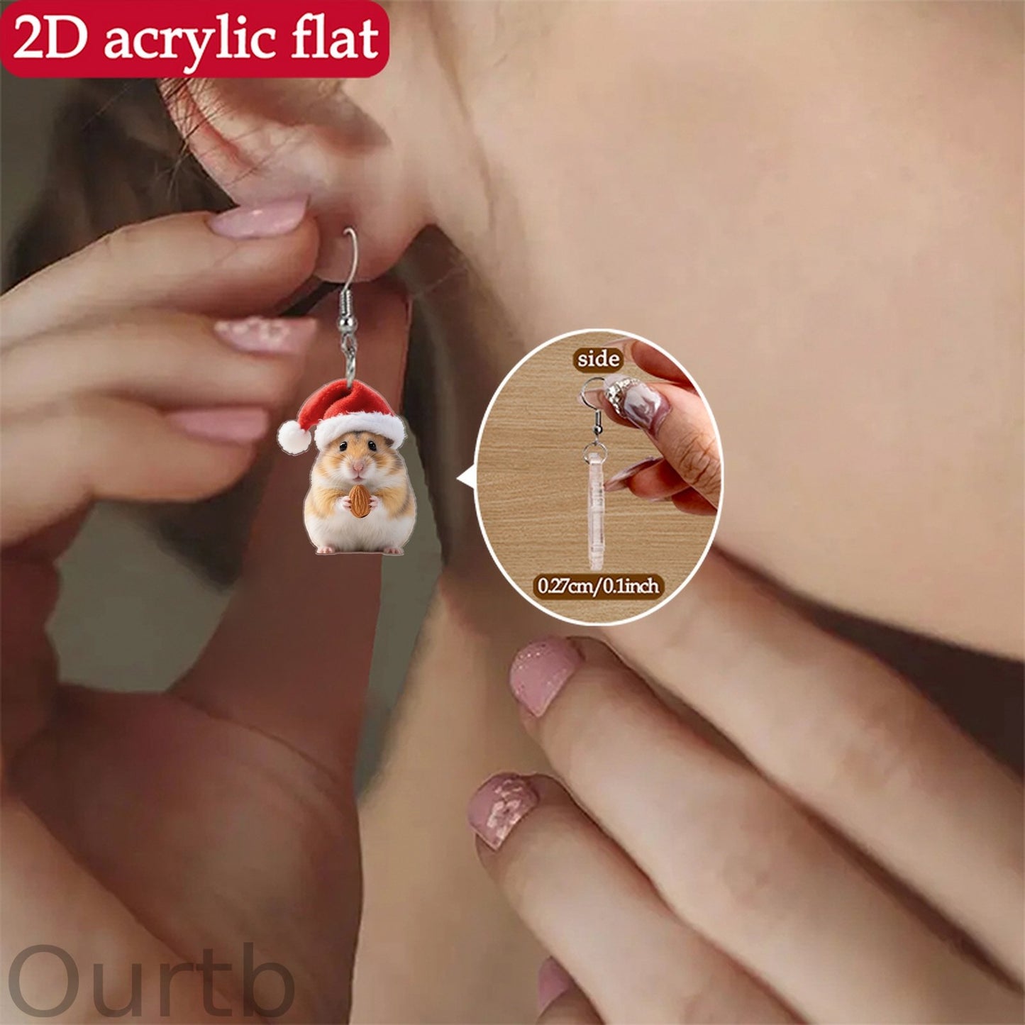 Christmas Hamster Earrings
